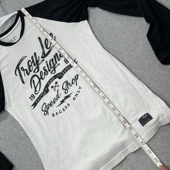 Troy Lee Designs TLD Long Sleeve Raglan T-Shirt Tee White/Black womens M - Picture 5 of 9